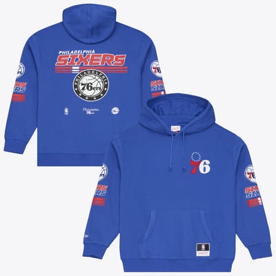 Philadelphia 76ers Mitchell & Ness  Triple Check Fleece Hoodie - Royal