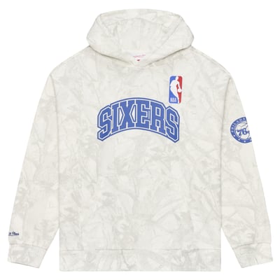  Philadelphia 76ers Mitchell & Ness Ghosted Fleece Hoodie - White