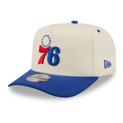 Philadelphia 76ers New Era City A-Frame 9FIFTY Snapback Hat - Cream/Royal