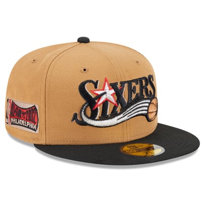 Philadelphia 76ers New Era 2002 NBA All-Star Game 59FIFTY Fitted Hat - Khaki/Black