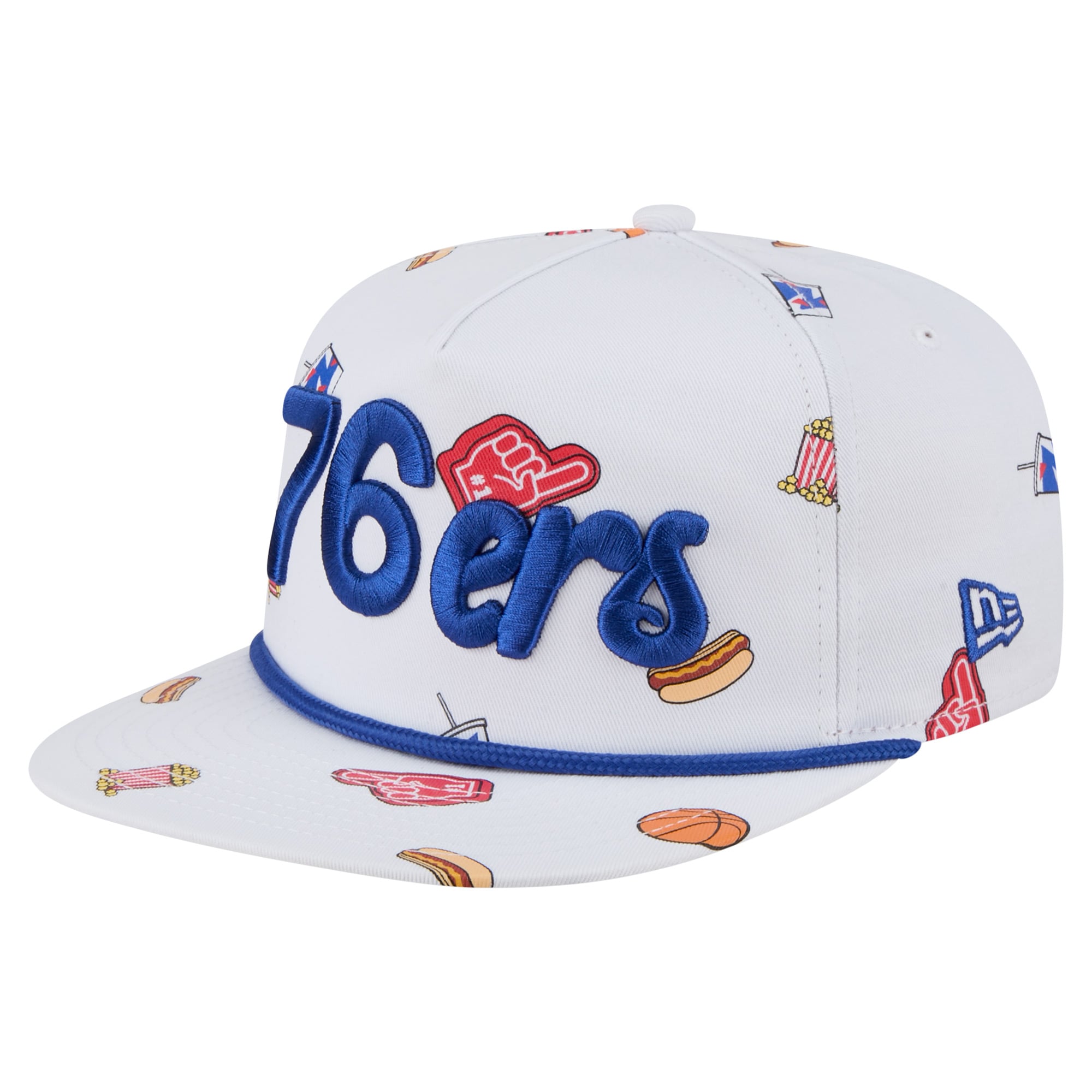 New Era Philadelphia 76ers White Team Cheer Rope 19TWENTY Adjustable Hat