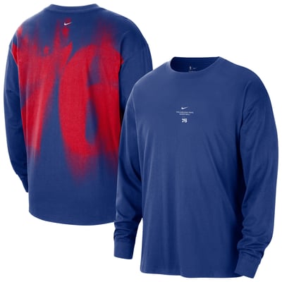Philadelphia 76ers Nike 2026 Standard Issue Pre-Game Performance Long Sleeve T-Shirt - Royal