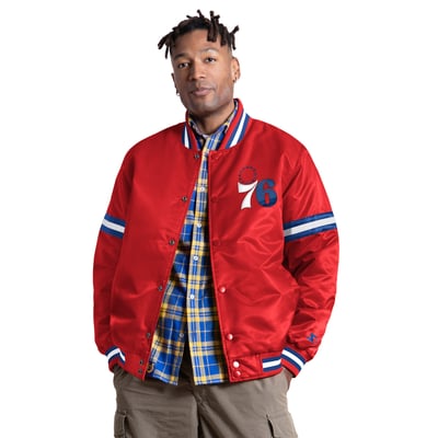 Philadelphia 76ers Starter Courtside II Varsity Full Snap Jacket - Red
