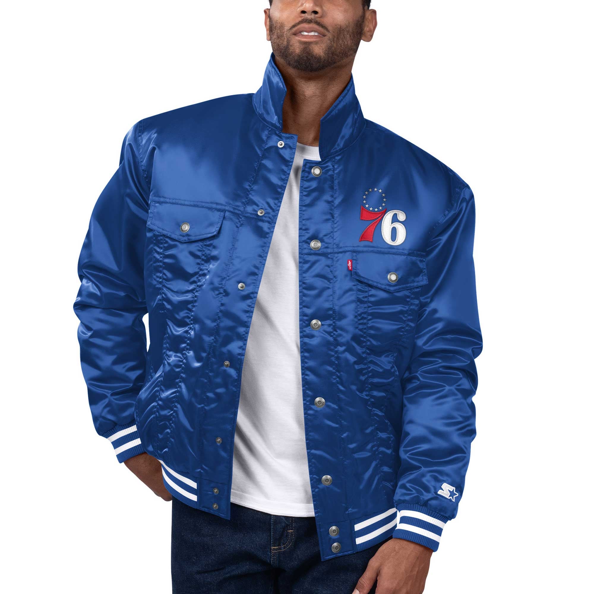 80s90 STARTER NBA 76ers スタジャン XL USA製 セブンティシクサーズ 