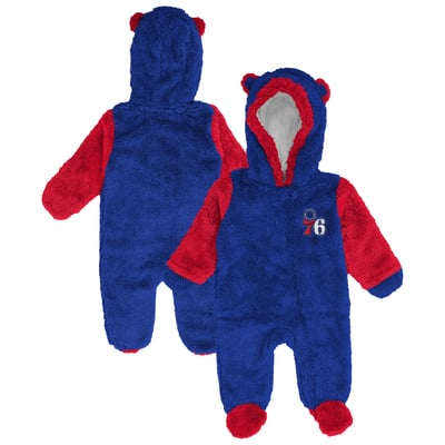 Philadelphia 76ers Outerstuff Newborn & Infant Stay Napping Fleece Bunting Full-Zip Sleeper - Royal