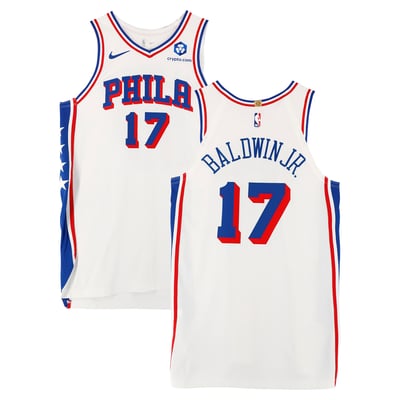 Patrick Baldwin Jr. Philadelphia 76ers Fanatics Authentic Player-Issued #17 White Jersey from the 2025-26 NBA Season - Size 50+4