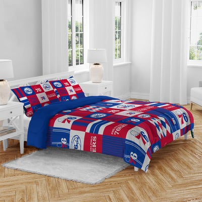 Philadelphia 76ers Pegasus Patchwork Plaid Three-Piece Full/Queen Bed in a Bag Set