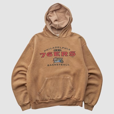 Philadelphia 76ers Lee Apparel 2000s Hooded Pullover Sweatshirt - Clay - XS by Fanatics Real Vintage