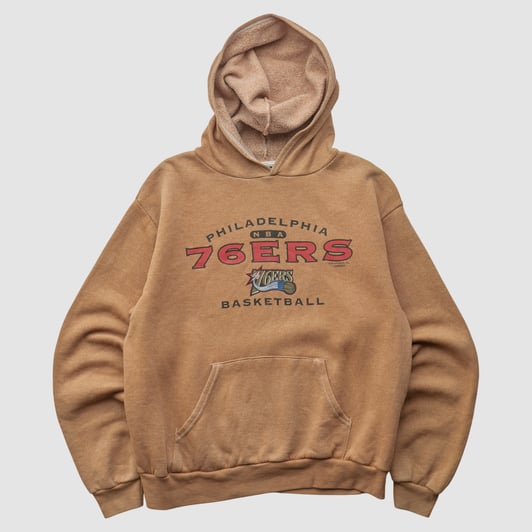 Philadelphia 76ers Lee Apparel 2000s Hooded Pullover Sweatshirt - Clay - XS by Fanatics Real Vintage