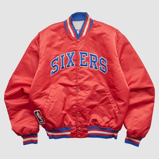 Philadelphia 76ers Starter 90s Full Snap Jacket - Red - XL by Fanatics Real Vintage