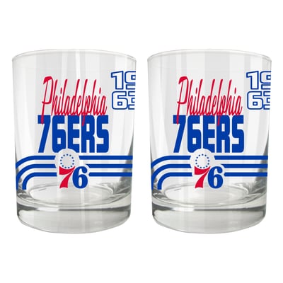 Philadelphia 76ers Two-Piece 12oz. Heritage Rocks Glass Set