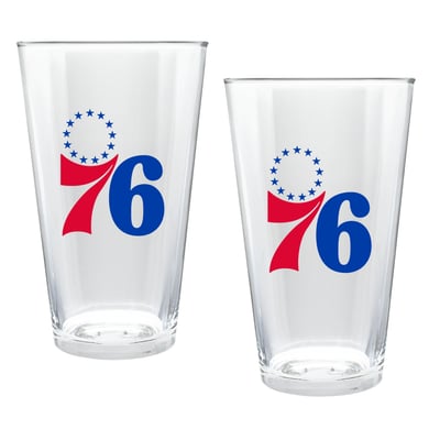 Philadelphia 76ers Two-Piece 16oz. Double Play Pint Glass Set