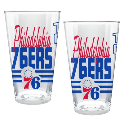 Philadelphia 76ers Two-Piece 16oz. Heritage Pint Glass Set