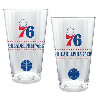 Philadelphia 76ers Two-Piece 16oz. Stadium Pint Glass Set