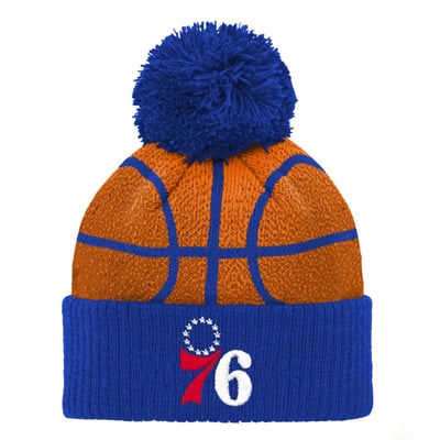 Philadelphia 76ers Preschool Basketball Head Cuffed Knit Hat with Pom - Royal