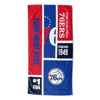 Philadelphia 76ers The Northwest Group 30'' x 60'' Colorblock Personalized Beach Towel