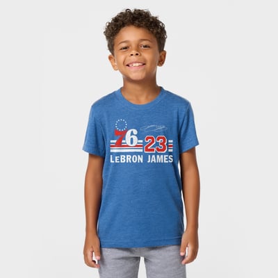 LeBron James Philadelphia 76ers Homage Toddler Signature Jersey Tri-Blend T-Shirt - Royal