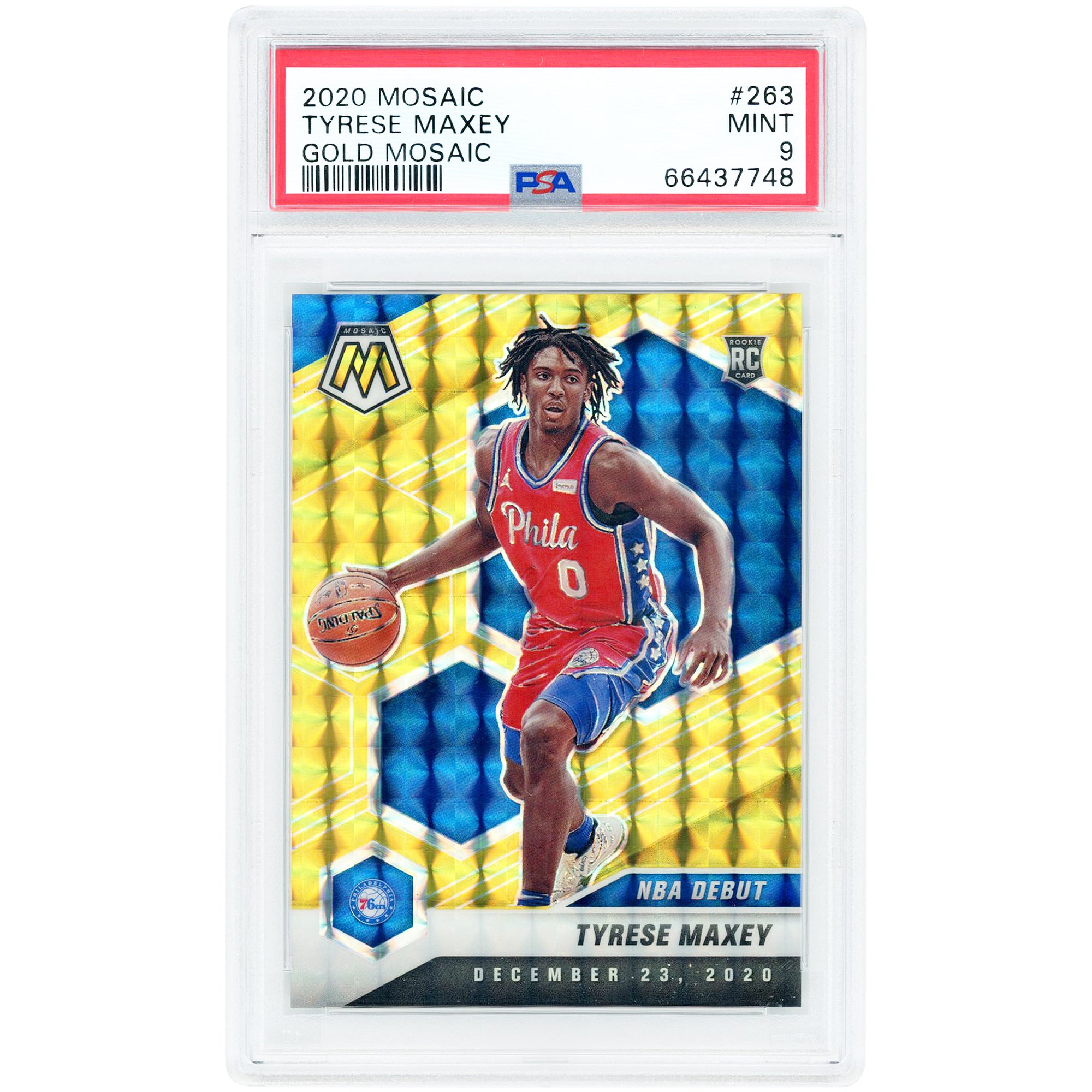 Tyrese Maxey Philadelphia 76ers 2020-21 Panini Mosaic Gold Mosaic 