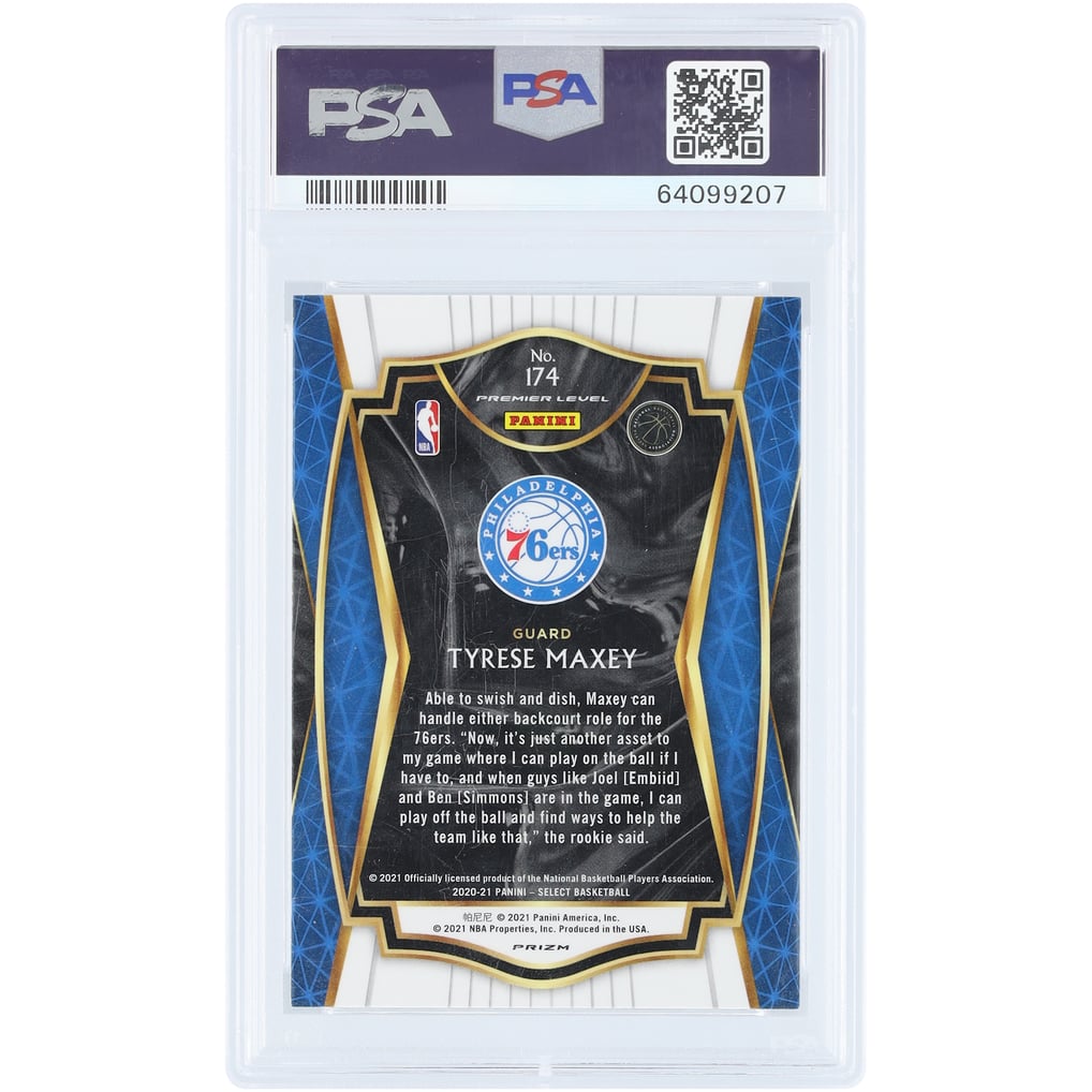 Tyrese Maxey Philadelphia 76ers 2020-21 Panini Select Zebra Prizm 