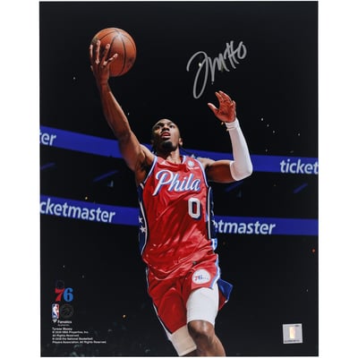 Tyrese Maxey Philadelphia 76ers Autographed Fanatics Authentic 11" x 14" Layup Photograph