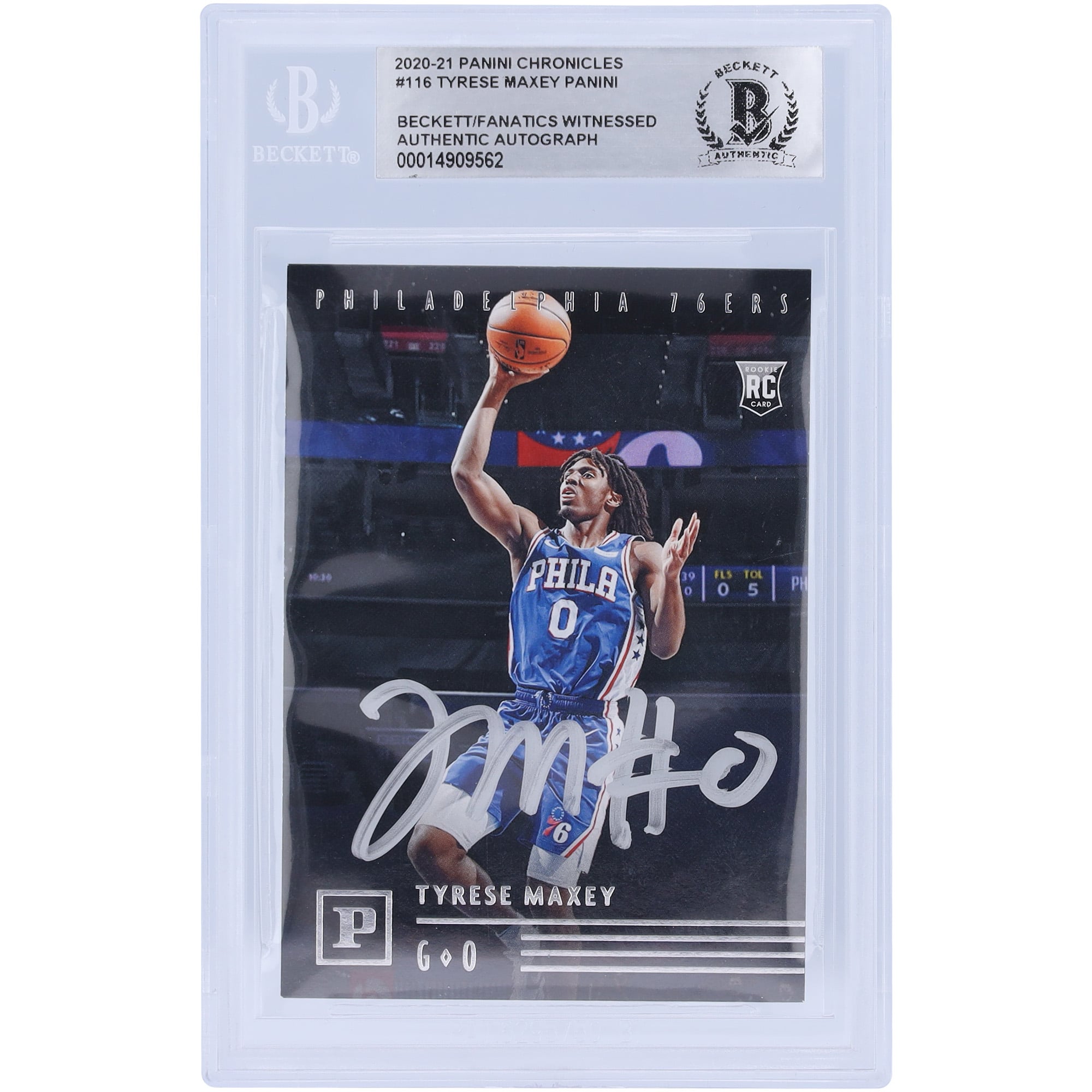 Autographed Philadelphia 76ers Tyrese Maxey 2020-21 Panini 