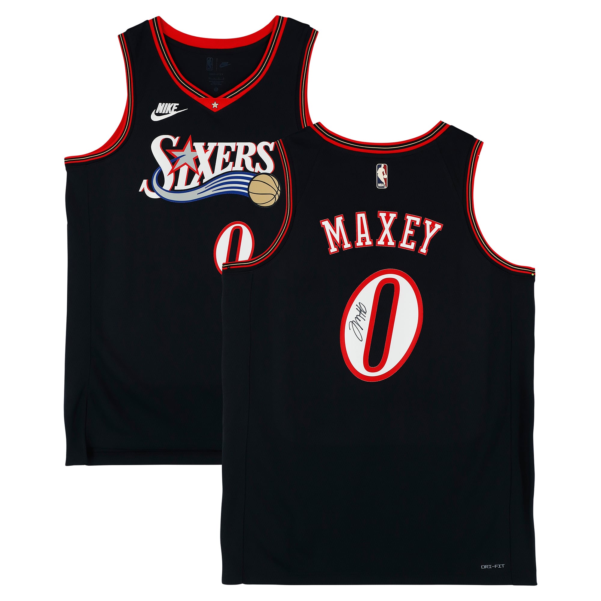 Tyrese Maxey Philadelphia 76ers Autographed Fanatics Authentic Black ...