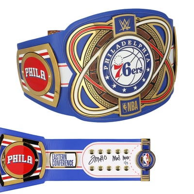 Tyrese Maxey Philadelphia 76ers Autographed Fanatics Authentic WWE Replica Legacy Title Belt with "Mad Max" Inscription - Limited Edition #1/5