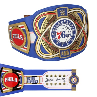 Tyrese Maxey Philadelphia 76ers Autographed Fanatics Authentic WWE Replica Legacy Title Belt with "Mad Max" Inscription - Limited Edition #5/5