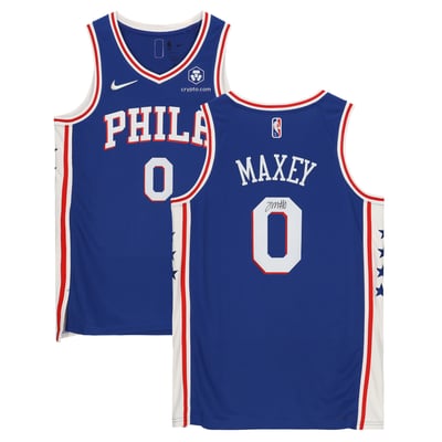 Tyrese Maxey Philadelphia 76ers Fanatics Authentic Autographed Nike 2021 Icon Swingman Jersey - Royal