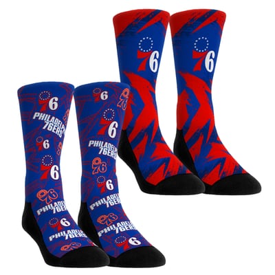  Philadelphia 76ers Rock Em Unisex Game Day 2-Pack Crew Socks - Blue