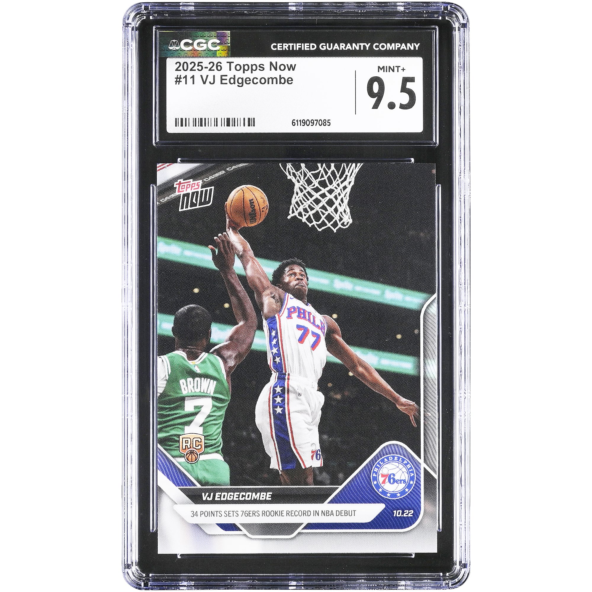 VJ Edgecombe Philadelphia 76ers 2025-26 Topps Now 34 Points Sets 