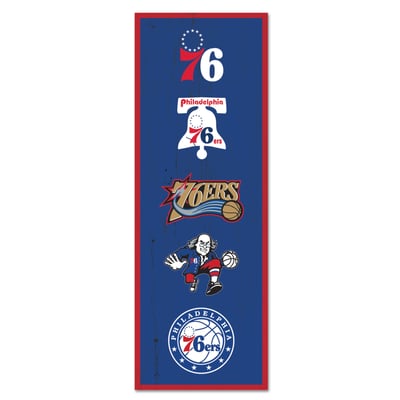Philadelphia 76ers WinCraft 6" x 17" Logo Evolution Wood Sign
