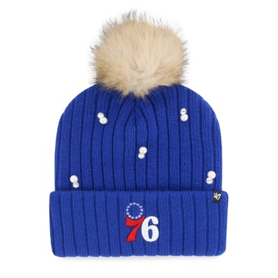 Philadelphia 76ers '47 Women's Pearl Cuffed Knit Hat with Pom - Royal