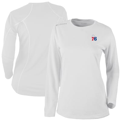  Philadelphia 76ers Columbia Women's Omni-Wick Shotgun Long Sleeve Top - White
