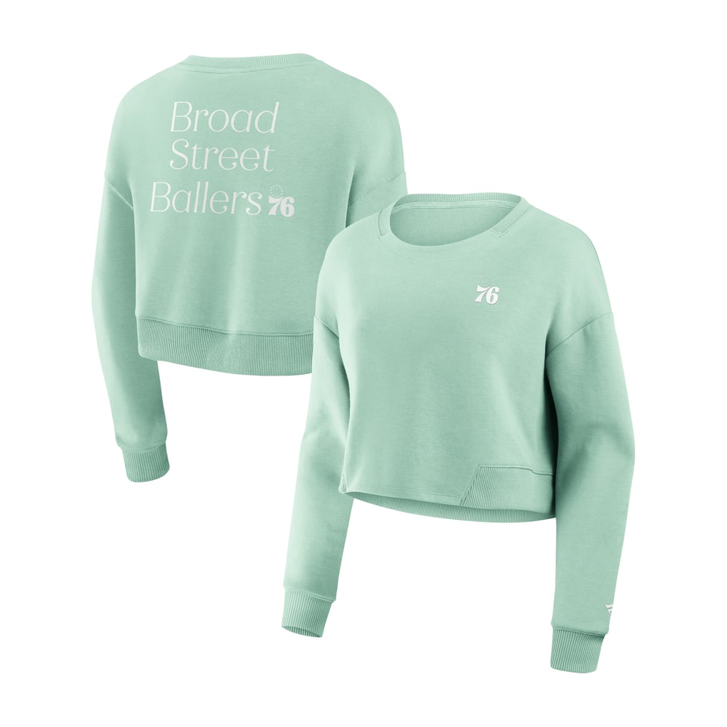 Philadelphia 76ers Fanatics Women's Studio Tri-Blend Cropped Pullover Sweatshirt - Mint