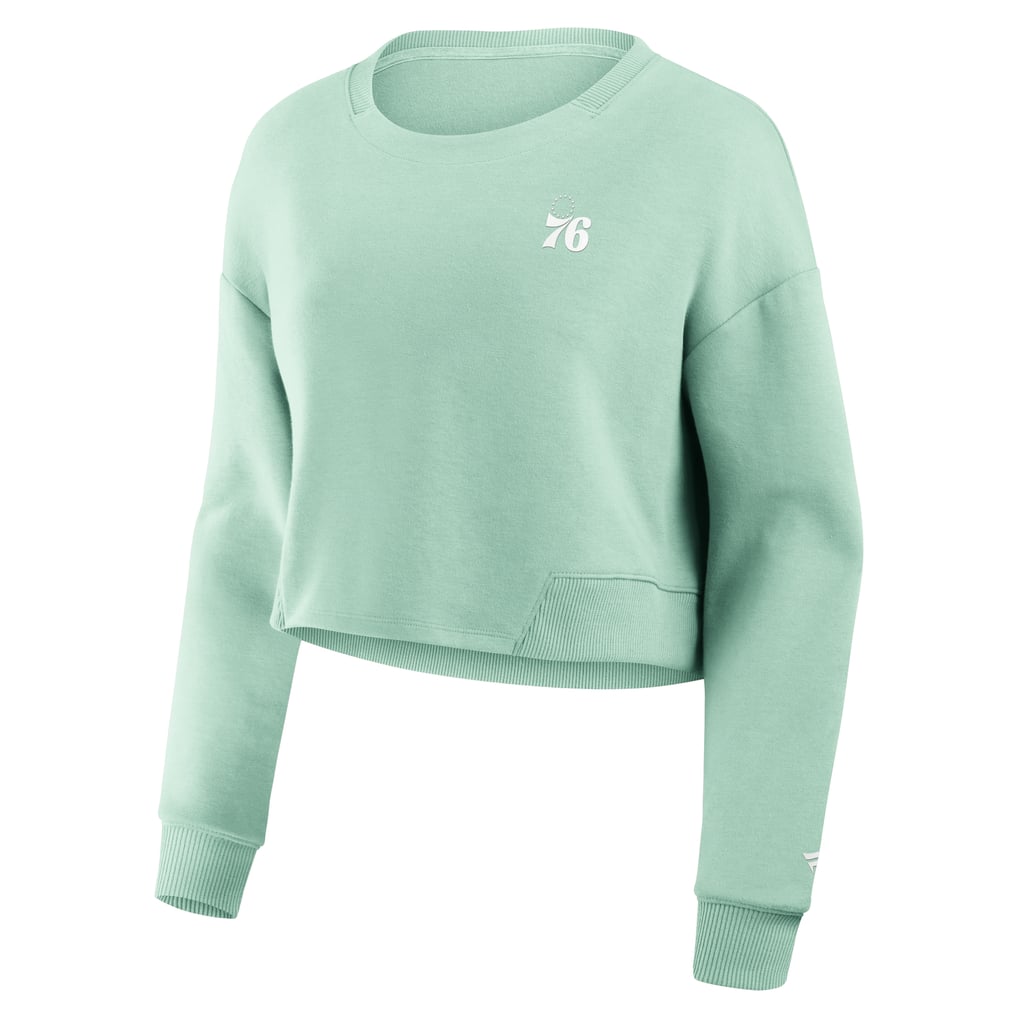 Philadelphia 76ers Fanatics Women's Studio Tri-Blend Cropped Pullover Sweatshirt - Mint