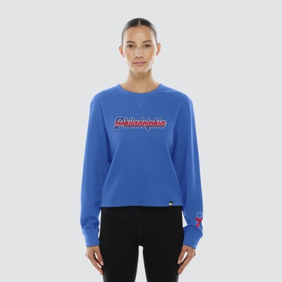 Philadelphia 76ers New Era Women's Micro Thermal Long Sleeve T-Shirt - Royal