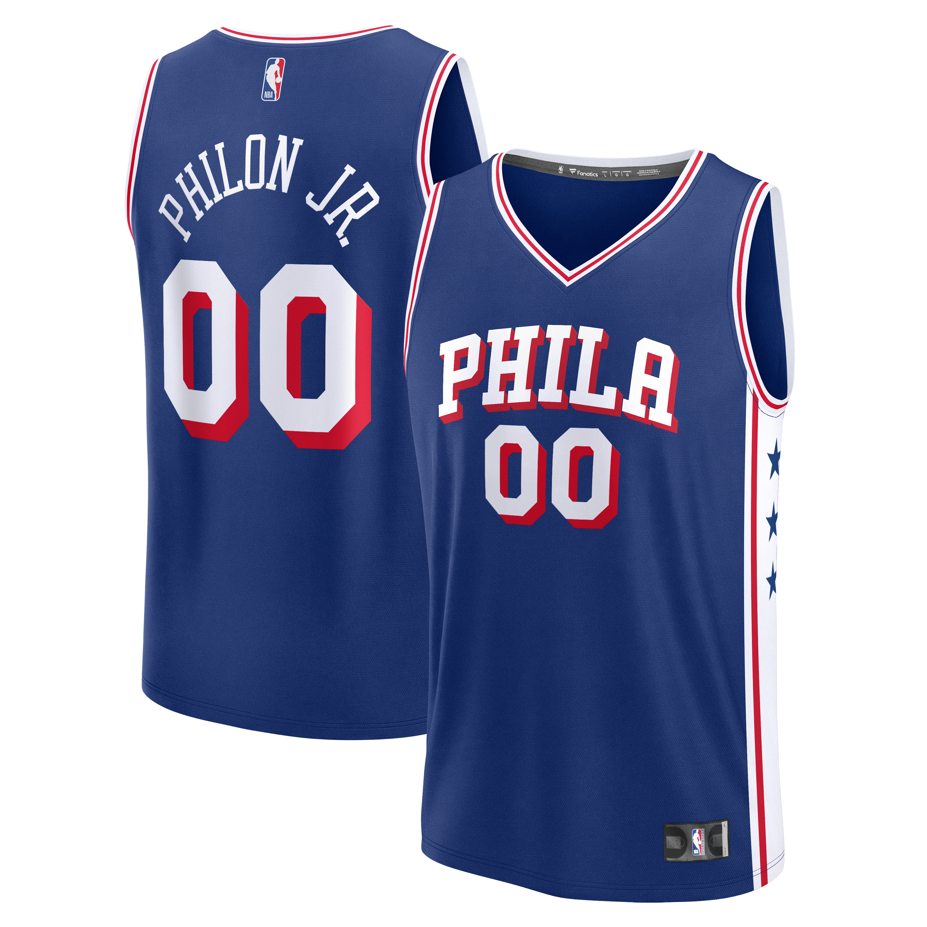 Labaron Philon Jr. Philadelphia 76ers Youth Fast Break Replica Jersey Royal Icon Edition