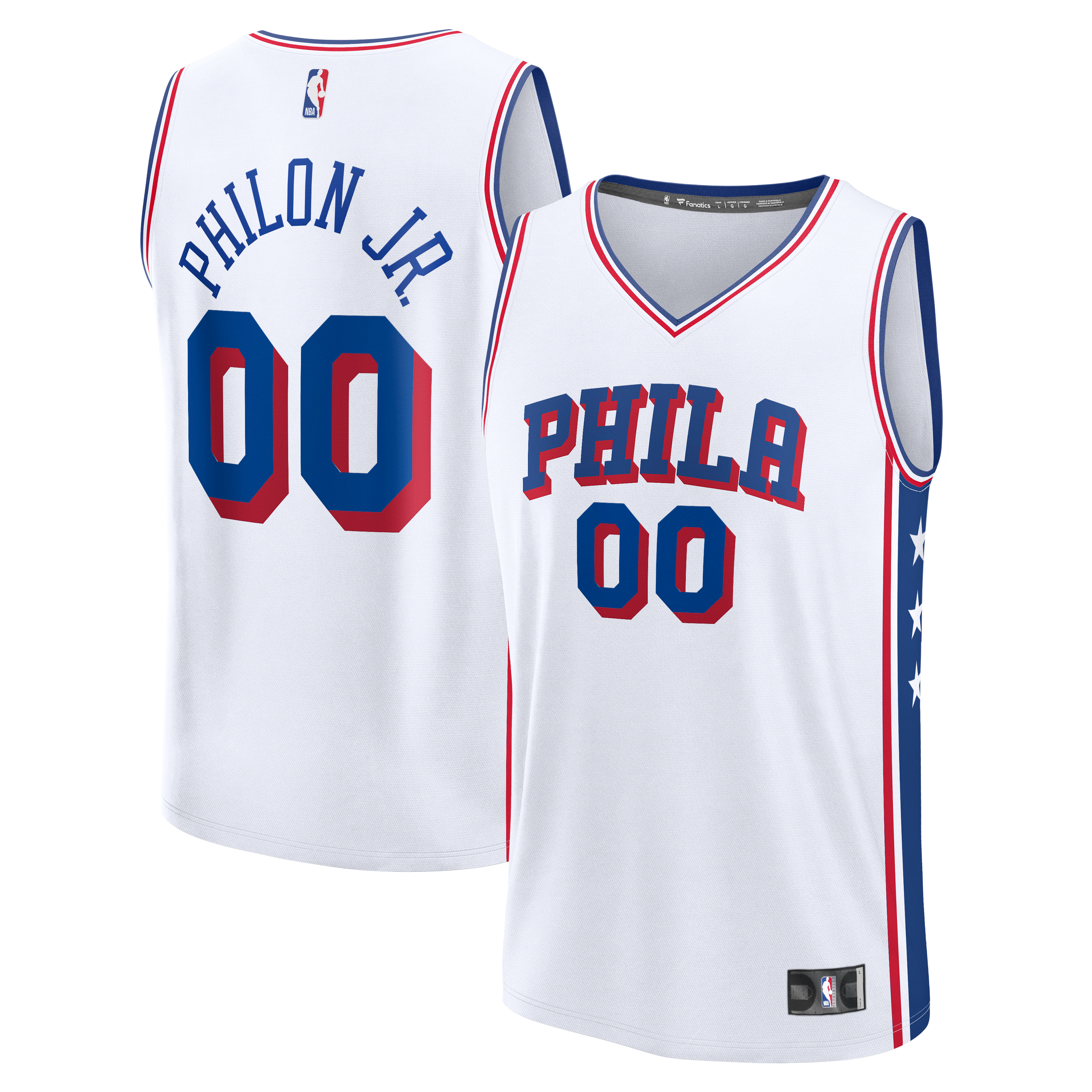 Labaron Philon Jr. Philadelphia 76ers Youth Fast Break Replica Jersey White Association Edition