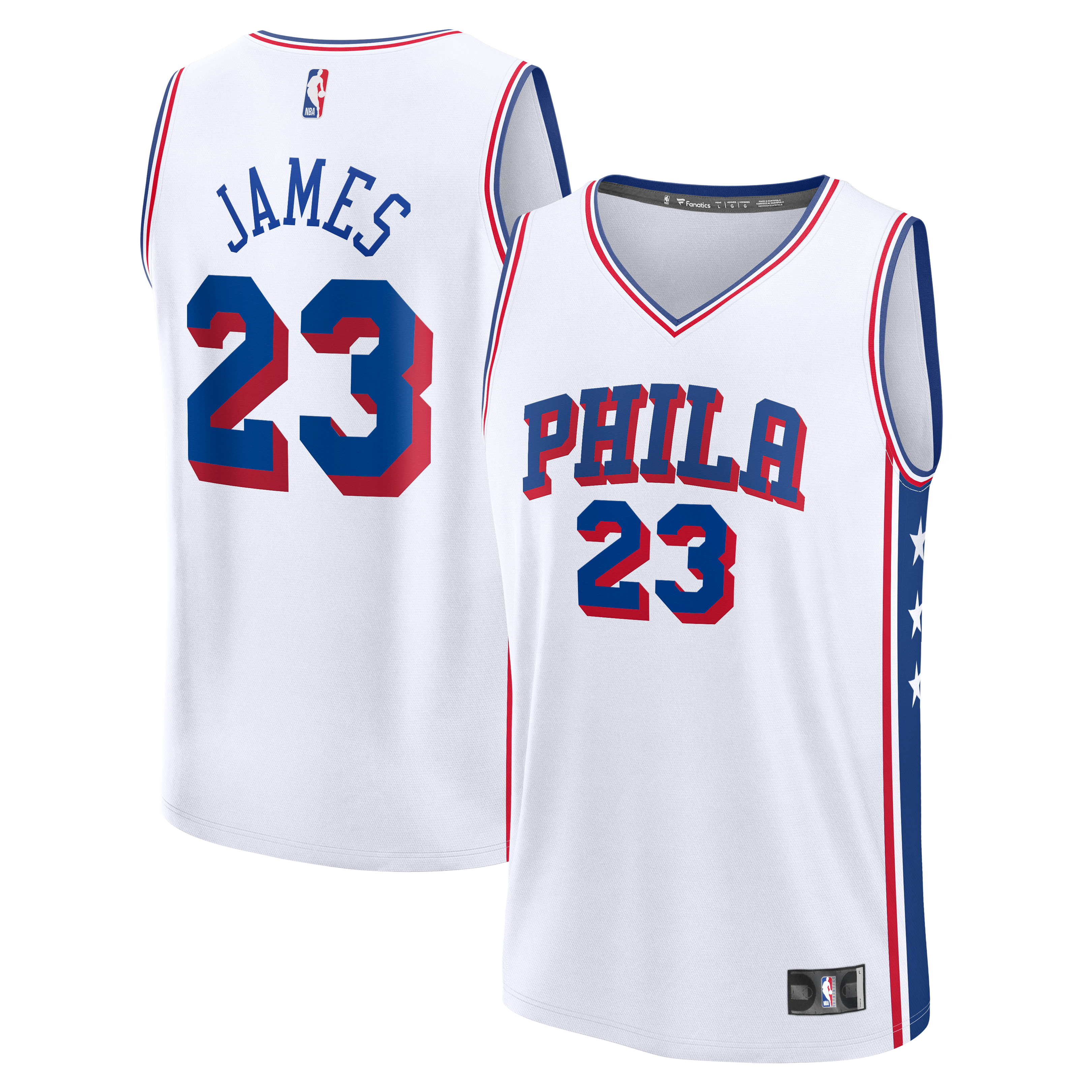 LeBron James Philadelphia 76ers Youth Fast Break Jersey Association Edition White