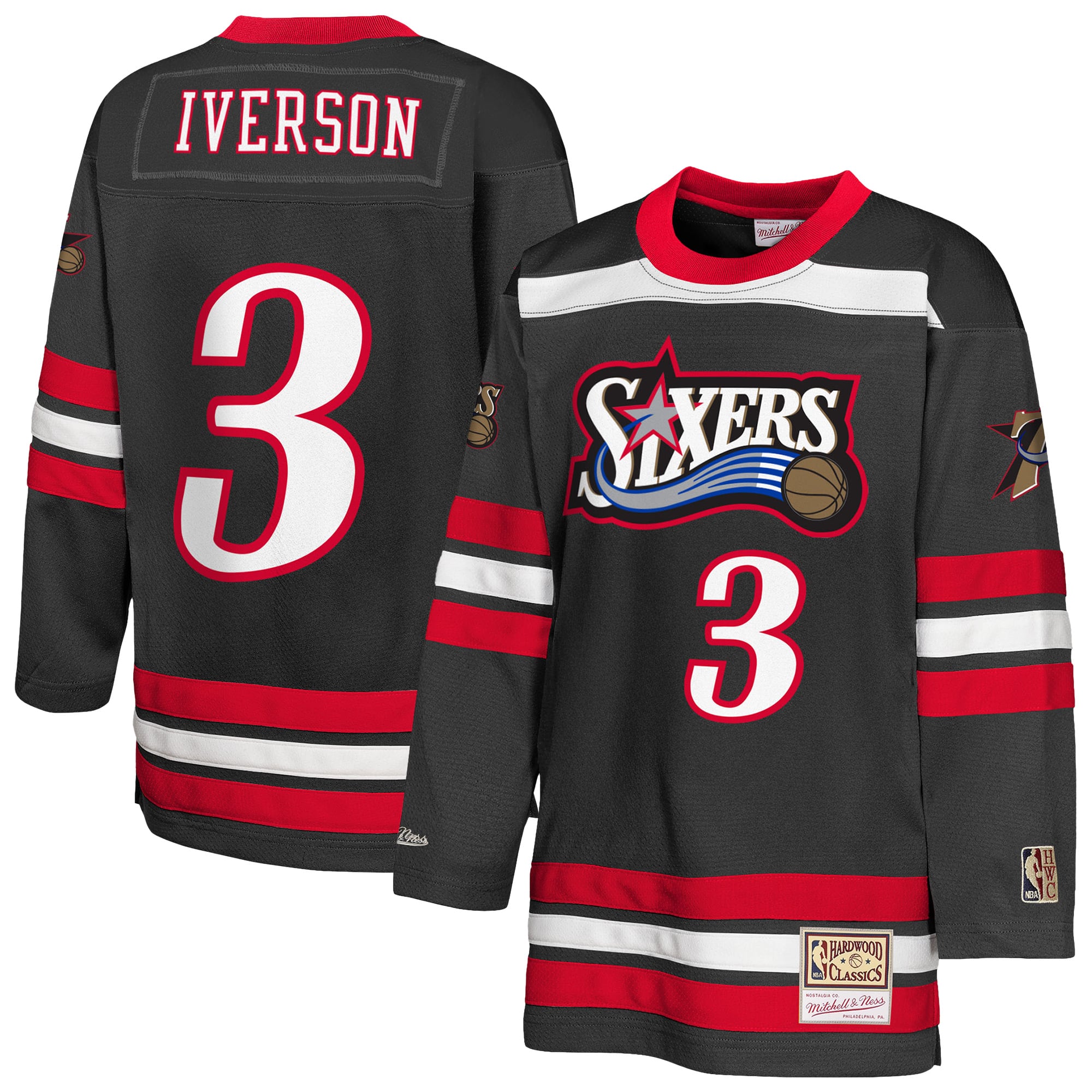Youth Philadelphia 76ers Allen Iverson Mitchell & Ness Black 