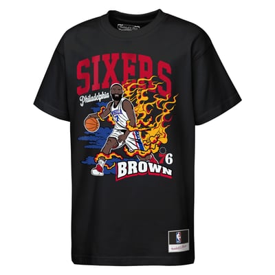 Jaylen Brown Philadelphia 76ers Mitchell & Ness Youth Fired Up T-Shirt - Black