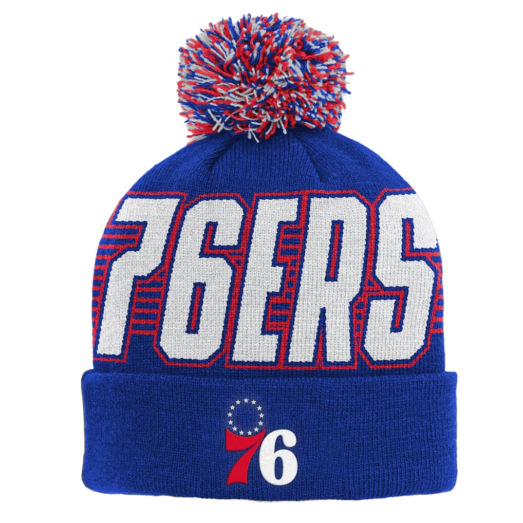 Philadelphia 76ers Outerstuff Youth Cuffed Knit Hat with Pom - Royal