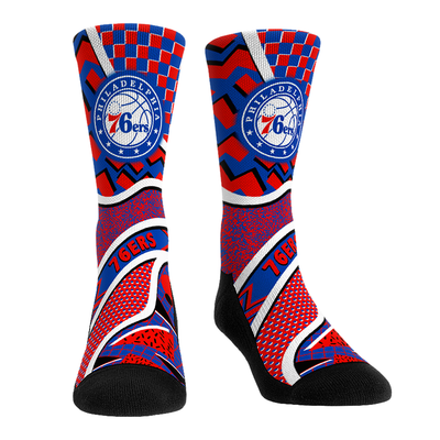  Philadelphia 76ers Rock Em Youth Ball Pattern Crew Socks - Blue