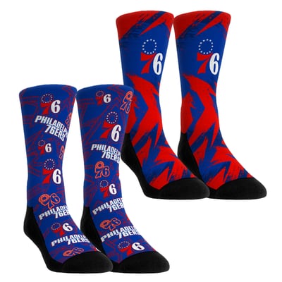  Philadelphia 76ers Rock Em Youth Game Day 2-Pack Crew Socks - Blue