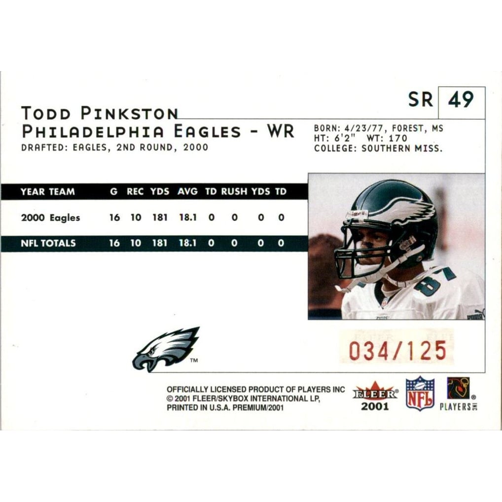 2001 Fleer Premium Star Ruby #49 Todd Pinkston