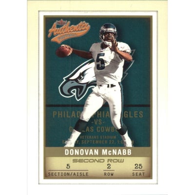 2002 Fleer Authentix Second Row #5 Donovan McNabb