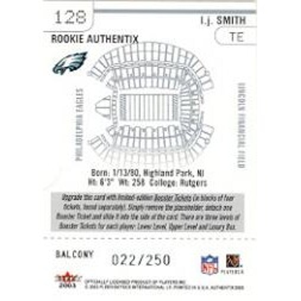 2003 Fleer Authentix Balcony #128 L.J. Smith