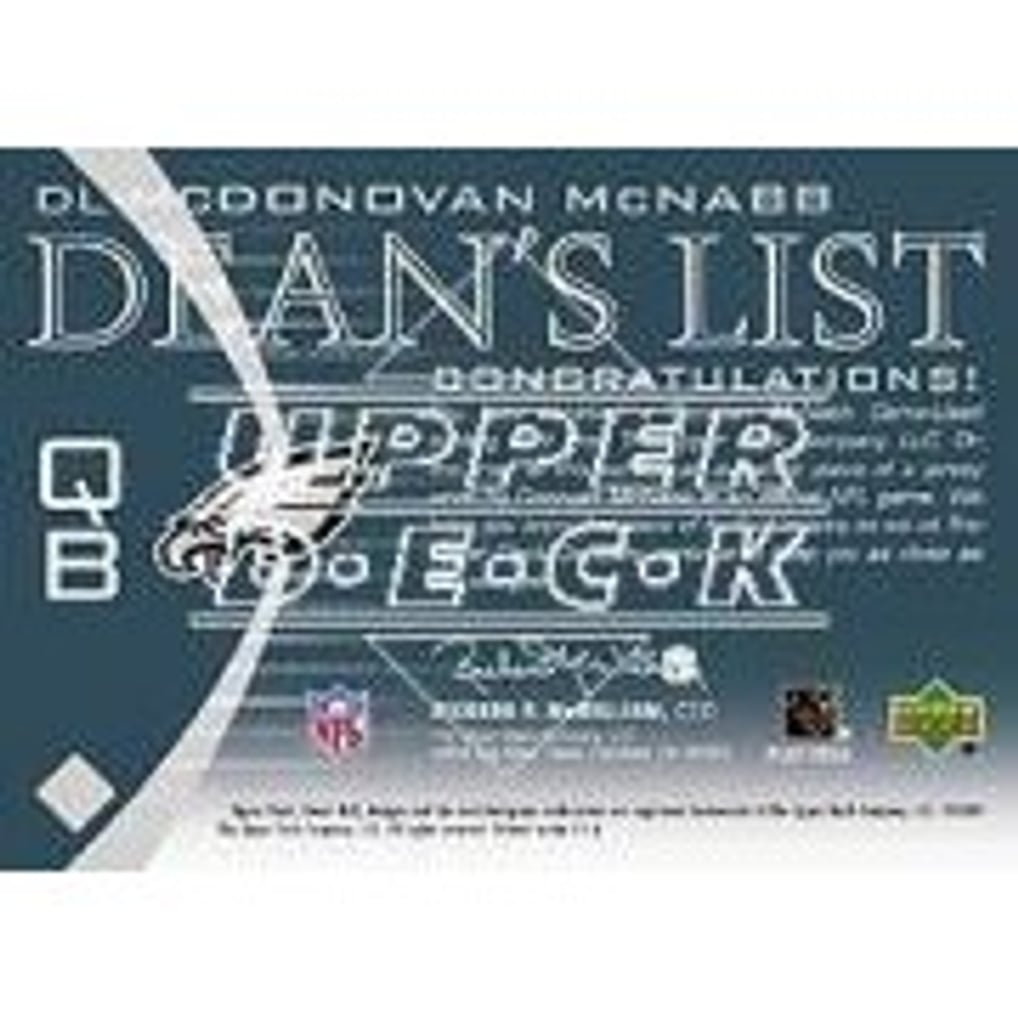 2003 Upper Deck Honor Roll Dean's List #DLMC Donovan McNabb SP