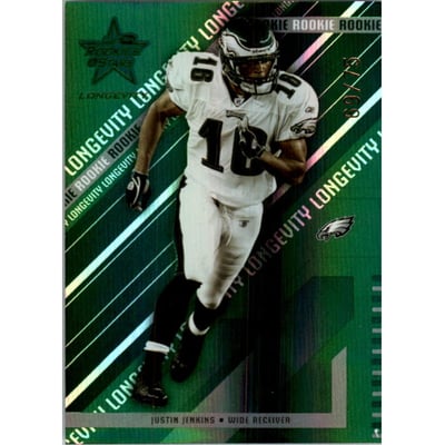 2004 Leaf Rookies and Stars Longevity Emerald #176 Justin Jenkins